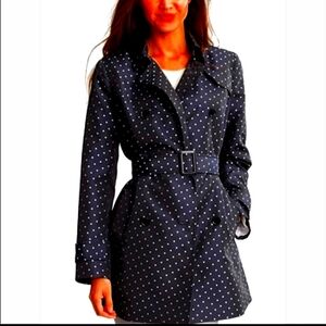 Banana republic polka dot navy trench coat Medium